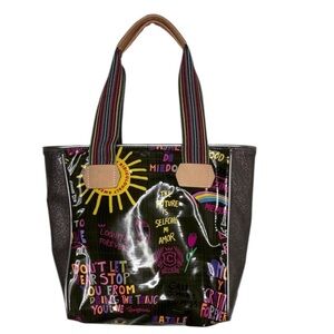 Consuela Olive Gray Glitter Classic Large Tote BLEMISH